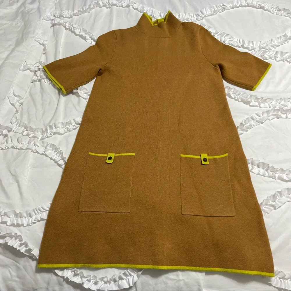 Maeve The Annalise Mock-Neck Mini Sweater Dress XS